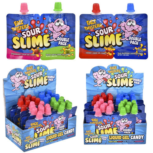 Novelty Candy - Sour Slime, Paint Roller Rainbow Roller & Sour Gel, and Sour Candy Dough