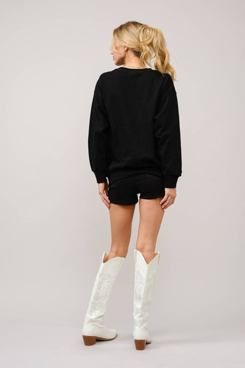 Bull Rider Embroidered Sweatshirt - large remaining