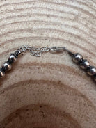 6mm Sterling Pearl Necklace - 18 inch - Cowhide and Conchos