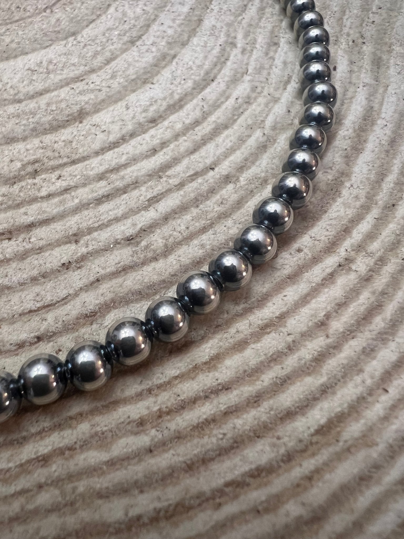 6mm Sterling Pearl Necklace - 18 inch - Cowhide and Conchos
