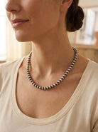 6mm Sterling Pearl Necklace — 18 inch - Cowhide and Conchos