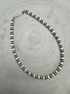 6mm Sterling Pearl & Pink Conch Choker — 14 inch (with 2 inch extender) - Cowhide and Conchos