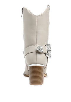 Woodstock Diamante Embellished Pin Buckle Boots