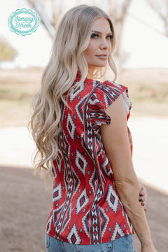 Red Aztec Top