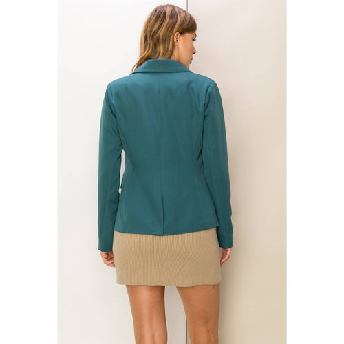 Single Button Blazer - Dusty Blue or Black