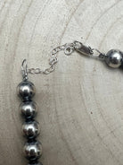 8mm Sterling Pearl Necklace - 14 inch - Cowhide and Conchos