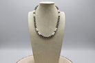 8mm Sterling Pearl, Saucer and pink conch - 19 inch - Cowhide and Conchos