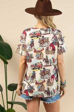 Vintage Western Print T-Shirt