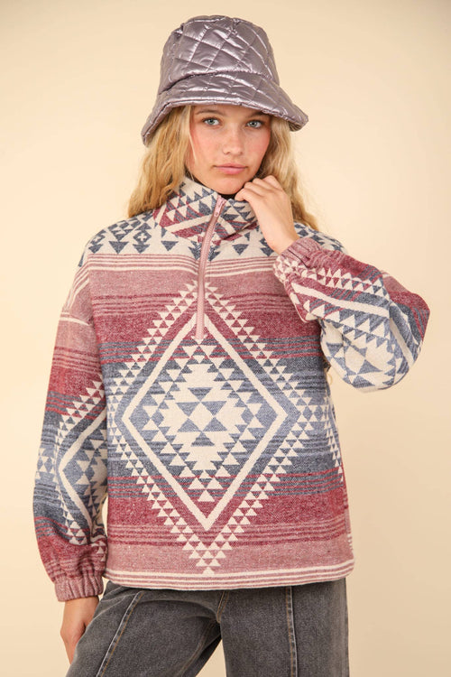 Saddle Blanket Woven Pullover