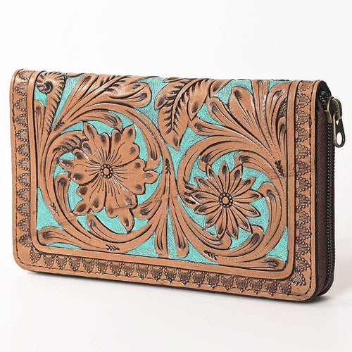 Tooled Genuine Leather Western Wallet