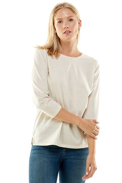 Stone 3/4 Sleeve French Terry Top -Small available