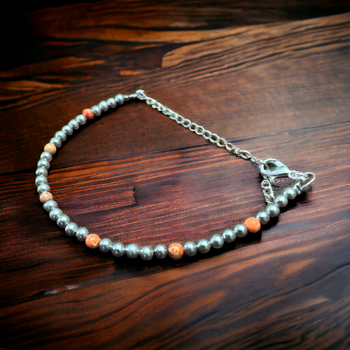 Fashion Pearl Bracelet With a bit of Orange