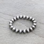 Faux Sterling Pearl Stretch Bracelet