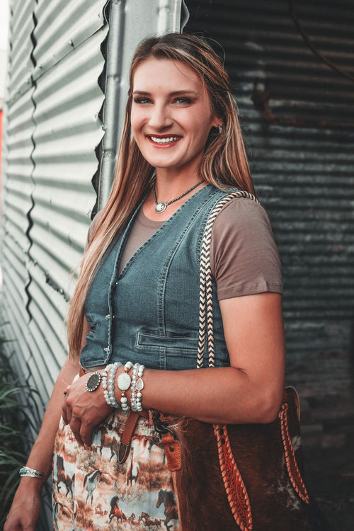 Denim Buttoned Vest