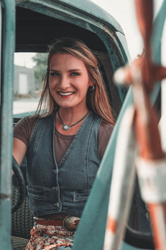 Denim Buttoned Vest