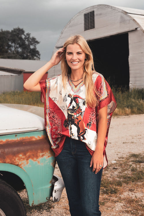 Silky Bronc Poncho Top - Oversized Lg/XL remaining