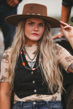 Denim Buttoned Vest