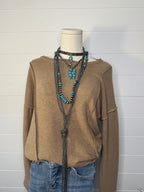 Teton Top Stitch Top - Olive and Camel colors!