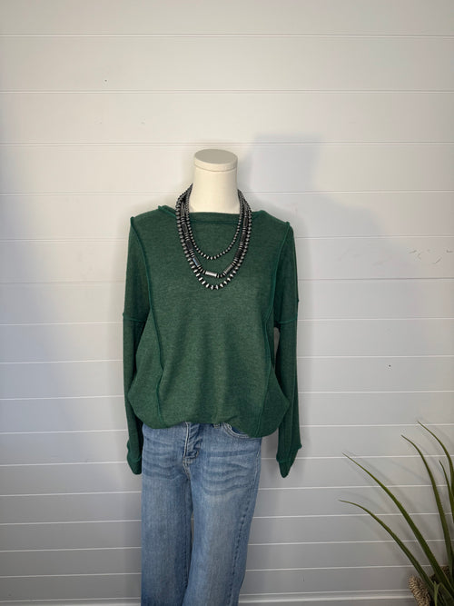 Teton Top Stitch Top - Olive and Camel colors!