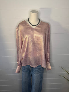 Metallic Long Sleeve Blouse