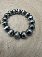 Faux Sterling Pearl Stretch Bracelet - 11 mm faux pearls