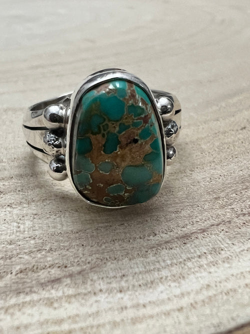 Randy Billy Royston Turquoise & Sterling Silver Ring - Size 10