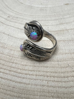 Navajo Handmade Opal Adjustable Ring by Genevieve Francisco