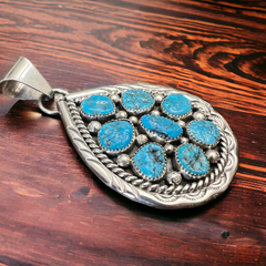 Chester Charley Turquoise & Sterling Silver Pendant