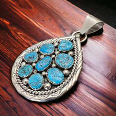 Chester Charley Turquoise & Sterling Silver Pendant