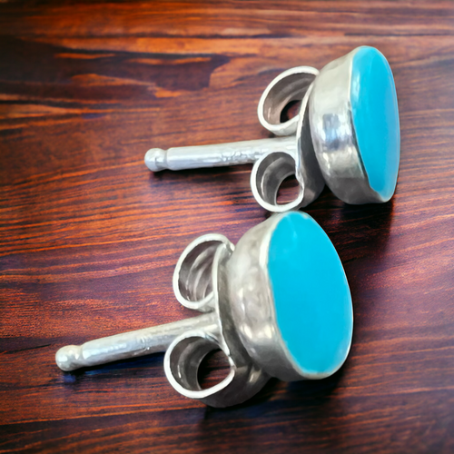 Celena Rosetia Turquoise & Sterling Silver Post Earrings