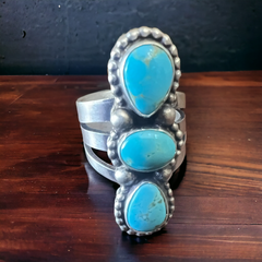 Kathleen Livingston Turquoise & Sterling Silver Ring - Size 7.5