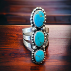 Kathleen Livingston Turquoise & Sterling Silver Ring Size 7