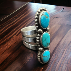 Kathleen Livingston Turquoise & Sterling Silver Ring Size 7