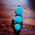 Kathleen Livingston Turquoise & Sterling Silver Ring - Size 7 adjustable