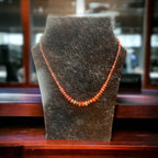 Orange spiny and sterling silver pearls - 22 Inch