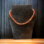 Orange Spiny Oyster and Sterling Pearls Necklace - 19 inch