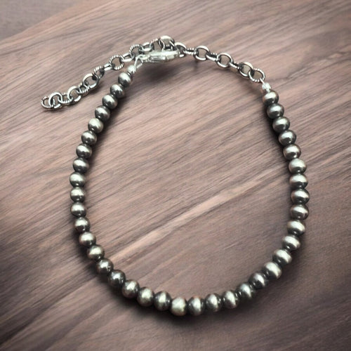 4mm Sterling Pearl Bracelet with extender chain