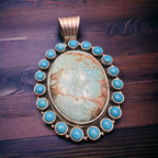 Large Australian and multi stone Kingman Turquoise Pendant