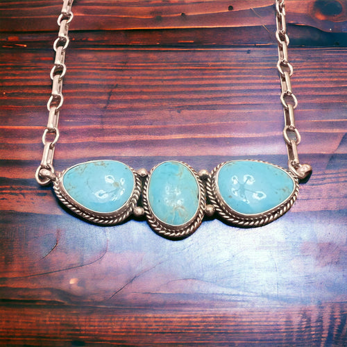 Rena Begay Turquoise & Sterling Silver Bar Necklace