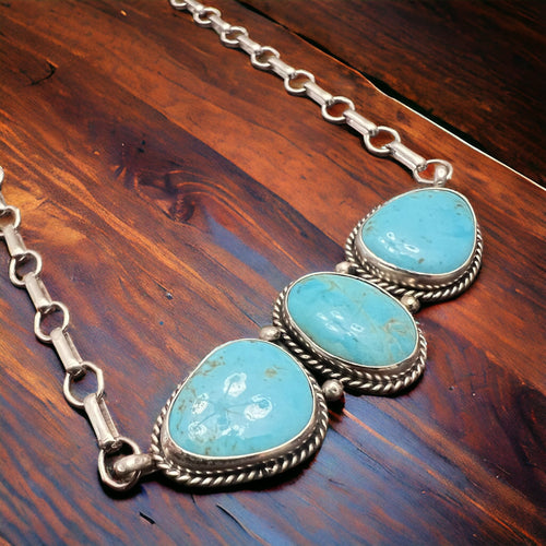 Rena Begay Turquoise & Sterling Silver Bar Necklace