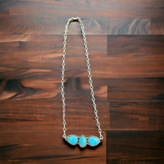 Rena Begay Turquoise & Sterling Silver Bar Necklace