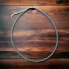 3 mm sterling silver Navajo pearls choker - 14 inch necklace