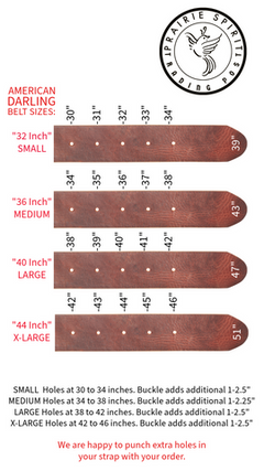 Hand Tooled Leather Belt - 32, 36, 40, and 44 inch sizes