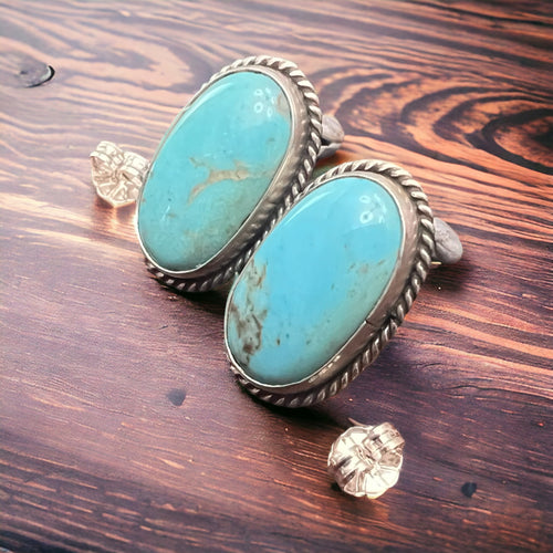 Rena Begay Turquoise Post Earrings