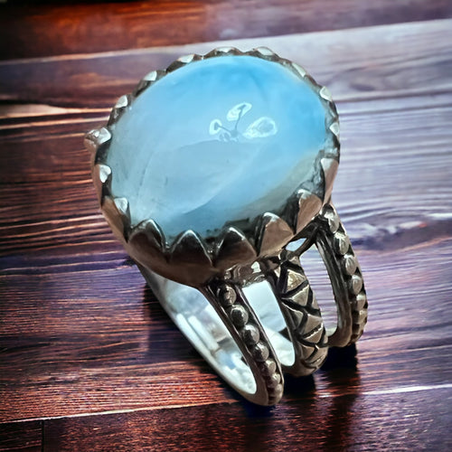 Rodeo Rebel Ring with Larimar - Size 8