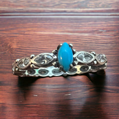 Prairie Princess Stacker Ring with Arizona Turquoise & CZ