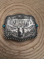 Rowdy Belt Buckle with Faux Turquoise