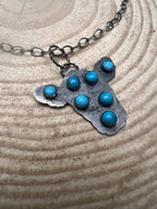 Cow Head with Kingman Turquoise & 18 inch sterling chain