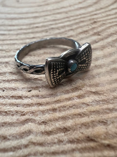 Bow Ring with Kingman Turquoise