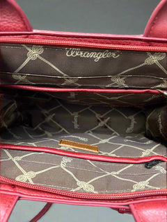 Wrangler Western Boot Stitch Handbag - Red